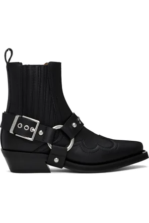 Ganni Black Low Cut Western Chelsea Boots