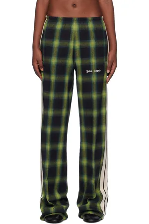 Palm Angels Green Checked Track Pants