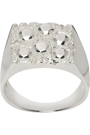 Bleue Burnham Silver Rose Garden Impression Signet Ring