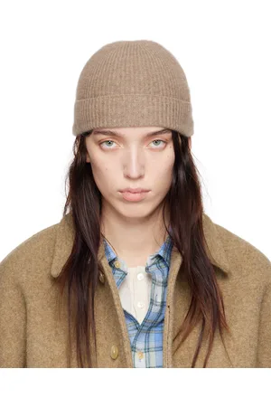 Auralee Brown Ribbed Beanie