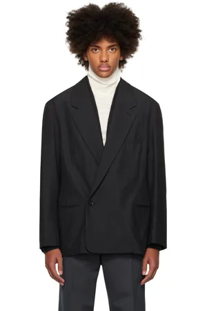 LEMAIRE Black Maxi Double Breasted Blazer