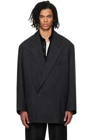 LEMAIRE Gray Short Maxi Double Breasted Coat