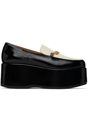 Ganni Black & Off-White Butterfly Chain Platform Loafers