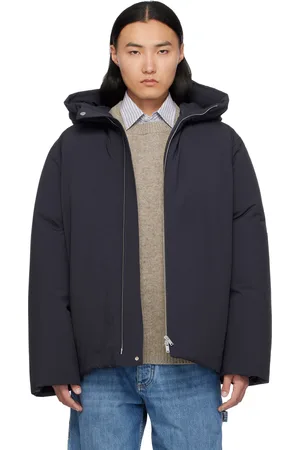 Jil Sander Navy Hooded Down Jacket