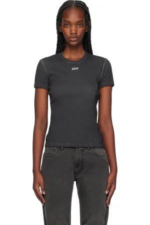 OFF-WHITE Gray Off Stamp Rib Basic T-shirt