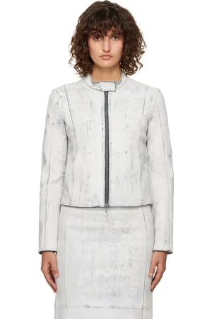 Diesel White L-Yric Leather Jacket