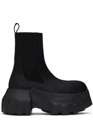 Rick Owens Black Porterville Beatle Mega Tractor Chelsea Boots