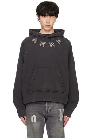 Palm Angels Black Statement Monogram Hoodie