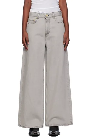 Ganni Gray Future Denim Wide Jeans