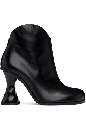 J.W.Anderson Black Twisted Heel Ankle Boots