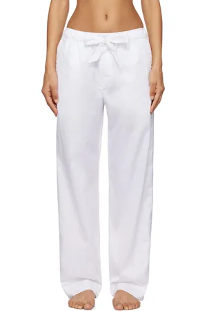 Tekla White Sateen Pyjama Pants