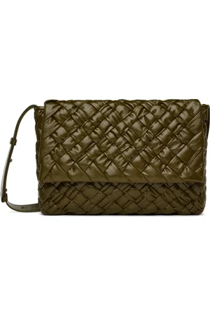 Bottega Veneta Khaki Rumple Messenger Bag