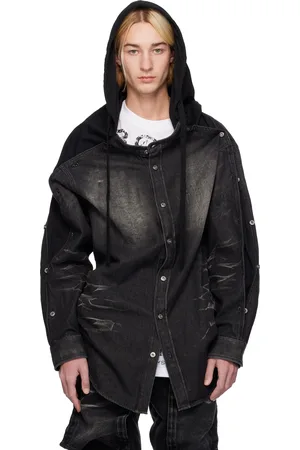 Y / PROJECT Black Insert Hood Denim Shirt