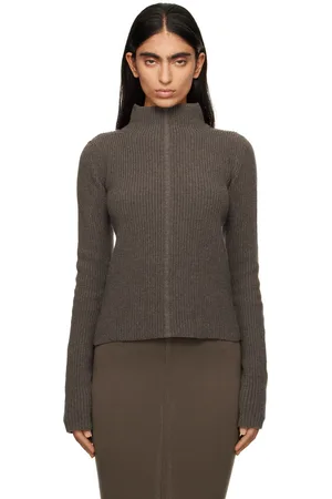 Rick Owens Gray Porterville Headon DBL Lupetto Turtleneck