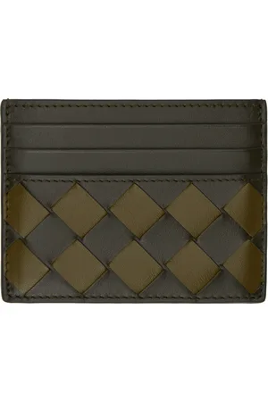Bottega Veneta Khaki Intrecciato Credit Card Holder