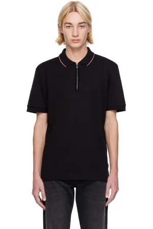 HUGO BOSS Black Zip Placket Polo