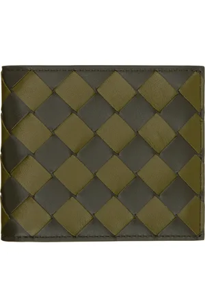 Bottega Veneta Khaki Intrecciato Bi-Fold Wallet
