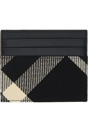 Burberry Black Tall Check Card Holder