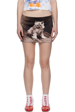ASHLEY WILLIAMS Black Printed Miniskirt