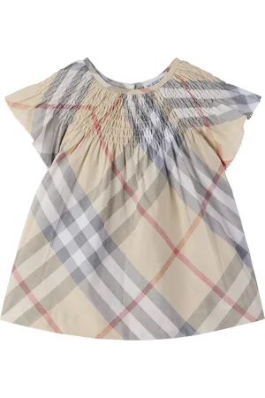Burberry Baby Beige Check Cotton Dress