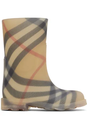Burberry Baby Beige Check Rubber Marsh High Boots