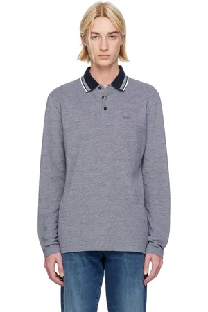 HUGO BOSS Gray Spread Collar Polo