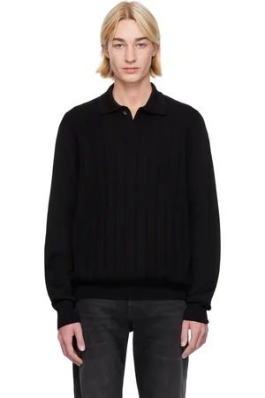 HUGO BOSS Black Wool Polo