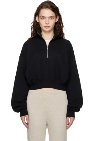 ÉTERNE Cropped Half-Zip Sweatshirt
