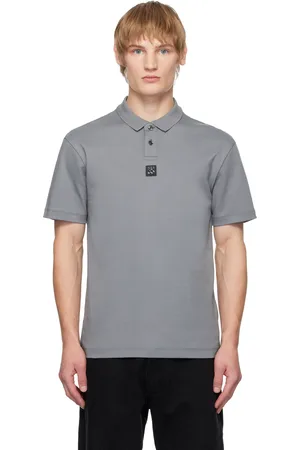 HUGO BOSS Gray Interlock-Cotton Polo