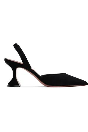 Amina Muaddi Suede Holli Sling 70 Heels