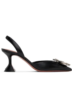 Amina Muaddi Black Begum Sling 70 Heels