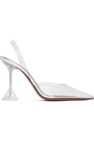 Amina Muaddi Holli Glass Sling Heels