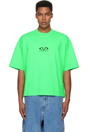 Vetements Green Oval Logo Cropped Boxy T-shirt