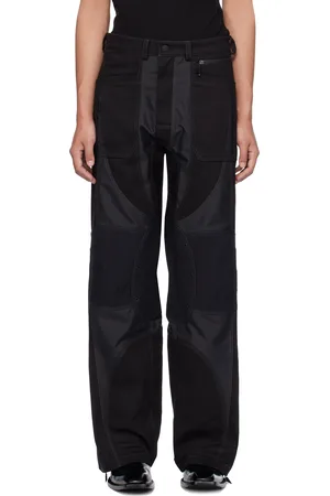 MUGLER Black Technical Fabric Trousers