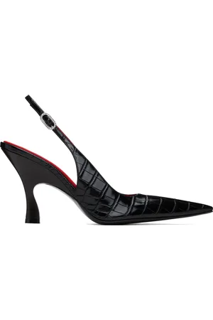 Stella McCartney Black Elsa Pointed Toe Slingback Heels