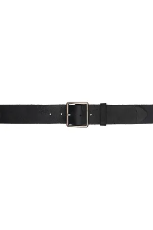 Ralph Lauren Black Distressed Leather Belt