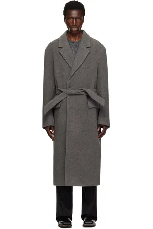 WOOYOUNGMI Gray Wool Blend Belted Coat