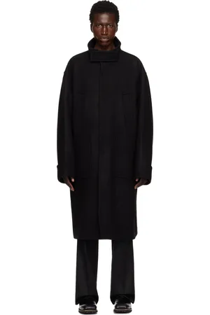 WOOYOUNGMI Black Wool Blend High Neck Coat