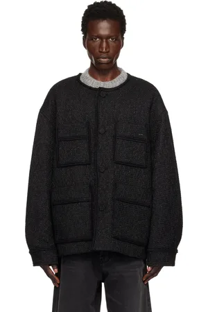 WOOYOUNGMI Black Glitter Tweed Jacket