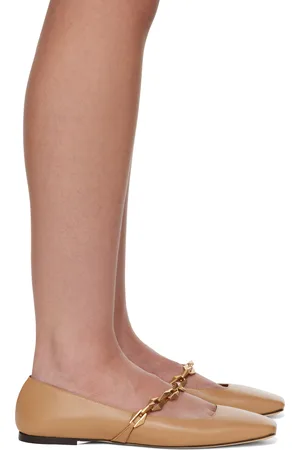 Jimmy Choo Tan Diamond Tilda Ballerina Flats