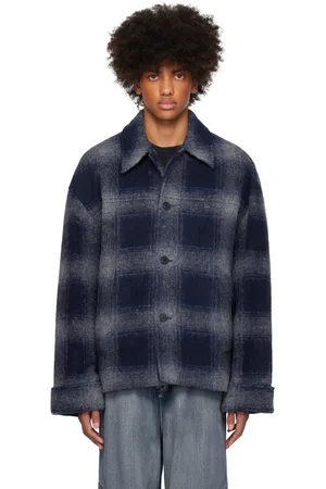 WOOYOUNGMI Blue Check Jacket