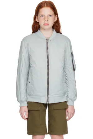 Rick Owens Kids Blue Porterville Flight Bomber Jacket