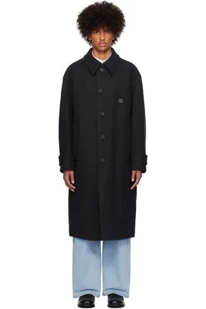 WOOYOUNGMI Gray Wool Balmacaan Coat
