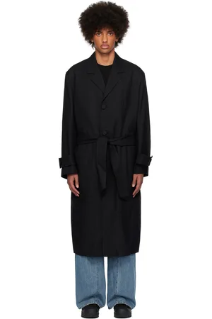WOOYOUNGMI Black Belted Single Coat