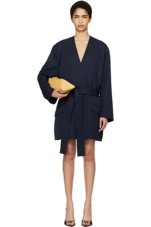 The Attico Navy Wrap Blazer