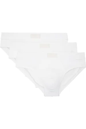 SKIMS Three-Pack White Cotton Briefs