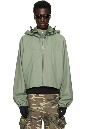 FFFPOSTALSERVICE Khaki Parachute Hooded Cropped Jacket