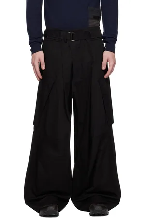 FFFPOSTALSERVICE Wide Belted Draped Pocket Trousers