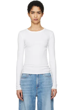 RAG&BONE White Essential Rib Long Sleeve T-shirt