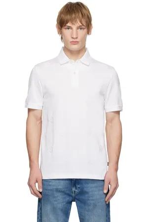 HUGO BOSS White Double Monogram Polo